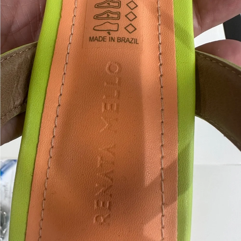 Zara Lime Green Knotted Block Heel Sandals - Picture 5 of 7